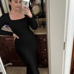 Long home dress with long sleeves and built-in shapewear