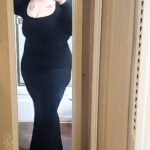 Long home dress with long sleeves and built-in shapewear